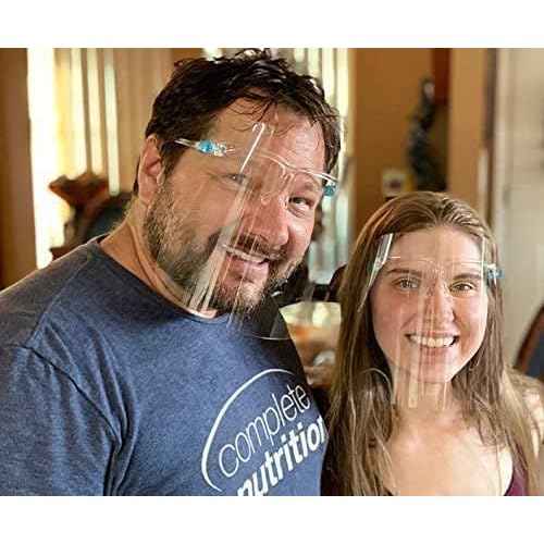 salipt Face Shields Set with 6 Reusable Glassesand and 12 Replaceable Anti Fog Shields for Man and Women to Protect Eyes and Face