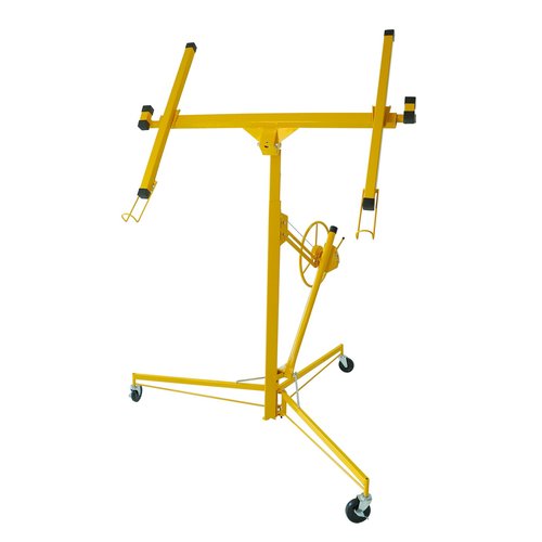 cerbordy 16 FT Drywall Lift Panel Rolling Hoist Jack Lifter Sheetrock, Drywall Lifting Construction Tools Caster Wheel with Adjustable Telescopic Arm, 16', Yellow