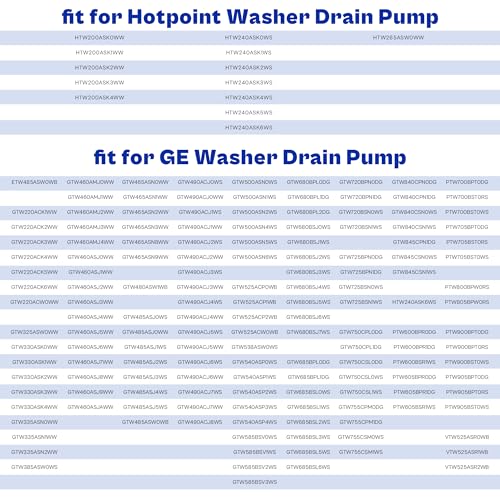 GE Washer Drain Pump 290D1201G003 WH23X28418 Compatible, GTW680/GTW490 Series