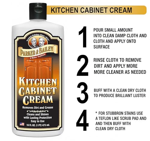 Parker & Bailey Kitchen Cabinet Cream Wood Cleaner & Grease Remover 1pk – Safe & Non-Toxic