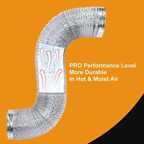 Steelsoft 4 Inch Flexible Dryer Vent Exhaust Duct Hose 3 Feet - Heavy Duty Aluminum