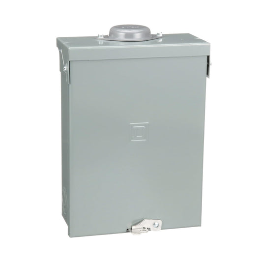Square D by Schneider Electric Homeline 100 Amp Outdoor Main Lug Load Center, Circuit Breaker Box, 6-Space 12-Circuit, 120/240 VAC, UL Listed, Rainproof NEMA 3R Enclosure (HOM612L100RBCP)