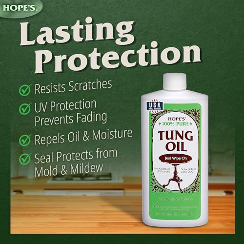 Hope's 100% Pure Tung Oil - Food Safe Wood Finish, 16 Fl Oz - Variation 1