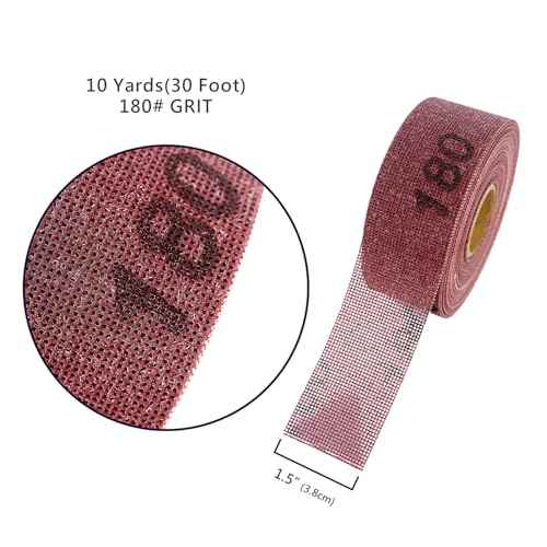 Emery Cloth Roll Grit 180 Plumbers Sanding Cloth, 1.5" X 10 Yards | Open Mesh Double Side Aluminum Oxide Sandpaper Rolls | Ideal for Clean Copper Pipe, Remove Metal Burrs, Wood Lathe Projects