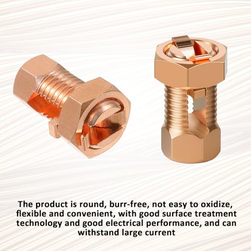 2PCS Copper Split Bolt Connector Grounding Clamps for Copper Wires TJ-16