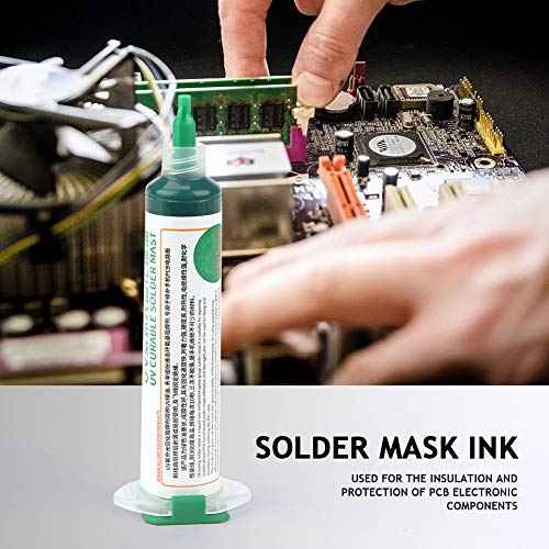 Kadimendium 2Pcs Light Curing Solder Mask Ink Green BGA PCB Repair Paint Solder Solder Resist Ink Chip Paint Shedding Tool Solder Kit