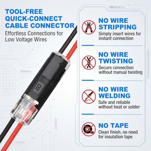 30PCS Low Voltage Wire Connectors with Locking Buckle for LED Light Strips, DIY Repair