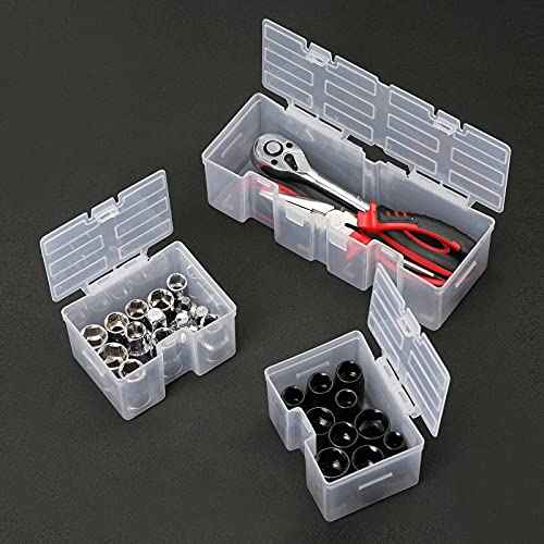 EMENTOL Tool Organizer Box with 16 Compartments, Durable Plastic Storage Box, Parts Organizers
