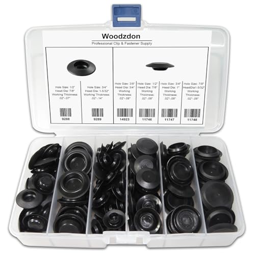 141pcs Auto Body Black Plastic Hole Plugs Set - Flush Mount Sheet Metal Assortment - Variation 141