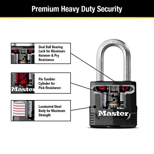 Master Lock Magnum Heavy Duty Keyed Padlock 1 Pack Outdoor Security Lock M115XDLF