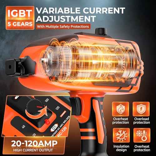 Portable Welding Machine 110V Handheld Welder with 20PCS Rods ? Electric ARC Welder Gun with IGBT Inverter, 5 Adjustable Current Levels, Fits 3/32¡È?1/8¡È Welding Rods, Ideal for DIY, Repair