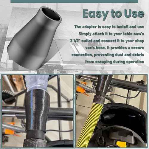 Table Saw Vacuum Adapter 2 1/2" Outlet Dust Collection Adapter for DeWalt 4 gallon vacuum DWE7491 DWE7491RS Table Saws & Shop Vac (DXV10P)