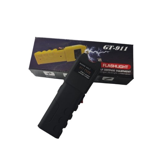 GT-911 Tactical Stun Gun with LED Flashlight – Rechargeable Self-Protection Safety Switch for Car and Person
