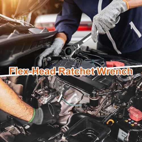 Egofine 10mm Ratchet Wrench Flex Head, Ratcheting Combination Wrench Metric, Industrial Grade Gear Spanner with 12 Point Box End, 72-Teeth Ratchet, Chrome Vanadium Steel