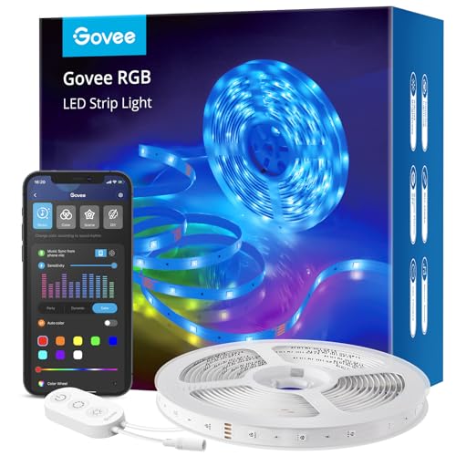 Govee 16.4ft RGB LED Strip Lights with Alexa & Google Control, Music Sync