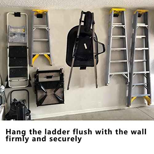 Heavy-Duty Ladder Hanger-Wall Mount Ladder Hook-Garage Wall Wheelbarrow Hangers-4 Pack