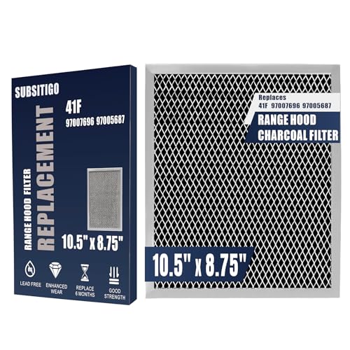 SUBSTIGO 41F Range Hood Filter 8.75 x 10.5 in - Grease Mesh + Charcoal Carbon, 97007696 Replacement
