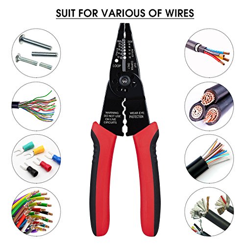 8-Inch Professional Wire Stripper, Cutter & Crimper for Electrical Work
