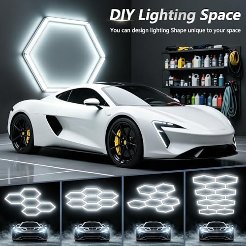 Bevenus 5-Grid Hexagon Garage LED Light 168W 6500K Super Bright Ceiling Fixture