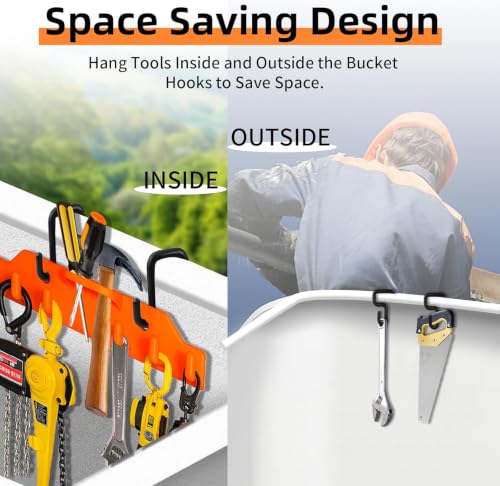 Noliven Lineman Tool Board with 6 Hooks - 2x3in & 2x4in Aerial Bucket Hooks, Orange