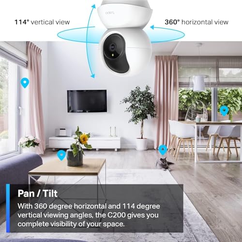 Tapo 1080p Pan & Tilt Indoor Security Camera for Baby & Pet Monitoring - White