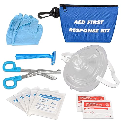 AED First Responder Kit with CPR Mask, First Aid Supplies & Training