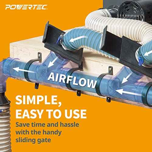 POWERTEC 70133V 2-1/2" Blast Gate for Dust Collector, Dust Collection Fittings