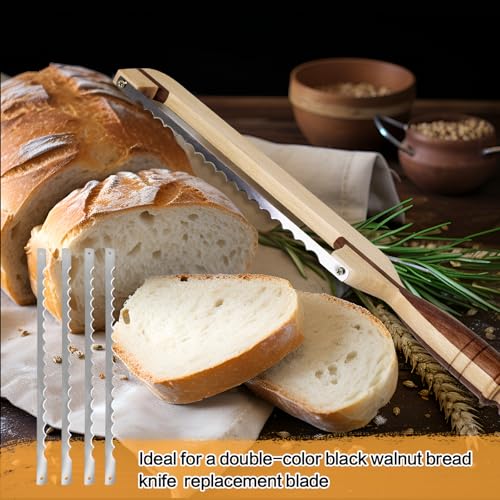 AAEJE 36 Pcs Bow Bread Knife Blades Replacement Set with 80 Screws, Screwdriver & Safety Guard, 10.8" Stainless Steel Serrated Blades