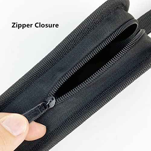 Umaki 2pack Small Tool Pouch Organizer, Canvas Zipper Pouch with 13 Adjustable Loops and a Storing Belt, Utility Tool Bag for Craft Making, Maintenance, Electrician and Carpenters, 8'' x 4'', Black