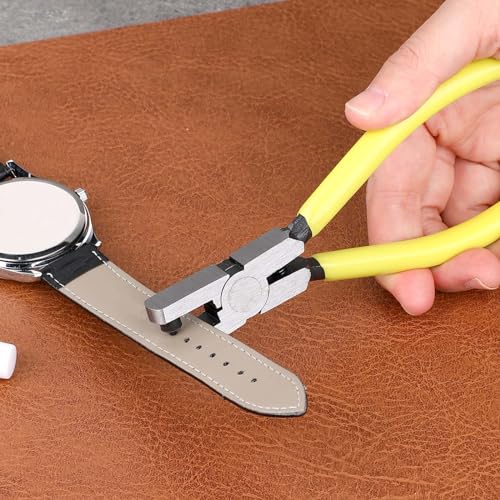 Watch Band Leather Hole Punch Plier Universal 2.0mm Shoe Strap Hole Puncher Wrist Belt Punch Hole Tool Puncher Pliers Repair Tools Suitable for Belts, Shoes, Fabric, DIY Crafts Projects, Dog Collars