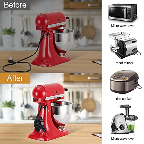 YOUCOX 6 Pack Cord Organizer for Appliances – Black/White/Grey – Cord Holder & Winder for Air Fryer, Coffee Maker, Blender, Pressure Cooker, Toaster