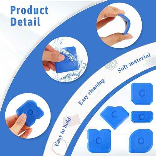 10 PCS Silicone Caulking Tool Set, Sealant Finishing Tool, Caulk Remover Tool, Portable Sealant Scraper, Reuse Grout Scraper for Kitchen Bathroom Floor Window Sealant Sealing Sink (Blue)