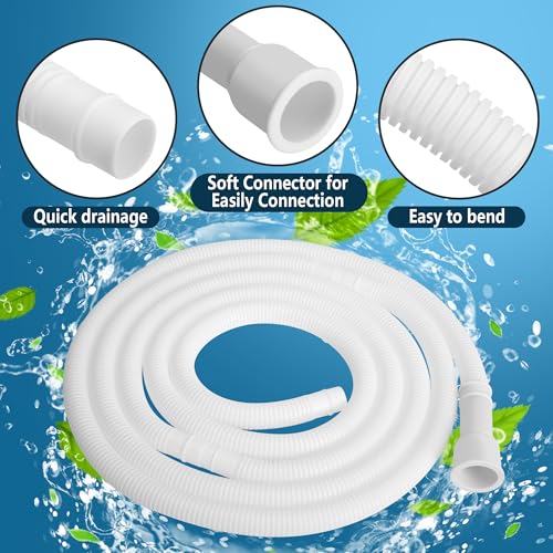 10 ft Dehumidifier Drain Hose 3/4" FHT Leakproof, White, 10 Ft Cuttable