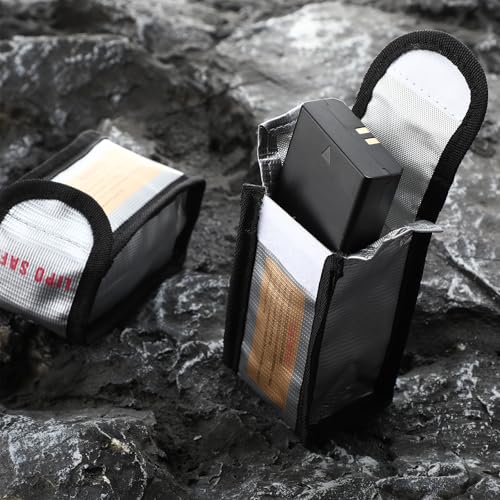 Aliceset 8 Pcs Lipo Battery Bag Lithium Battery Storage, Fireproof and Explosion Proof Bags Guard Safe Pouches 125 mm for Charging Home Travel Office Supplies