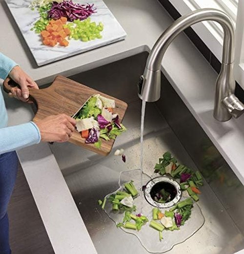 GE Disposall Continuous Feed 3/4 Horsepower Motor Garbage Disposer, Good for Grinding: Vegetable Peels & Small Bones, Easy Install Kit, Non-Corded, Recommended for 2-4 Person Homes, GFC720N