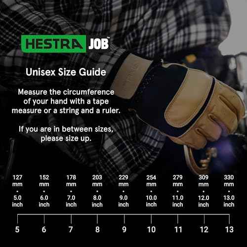 Hestra Job Kobolt Leather Gloves for Landscaping, Construction, Woodworking, and General Multi-Use Protection