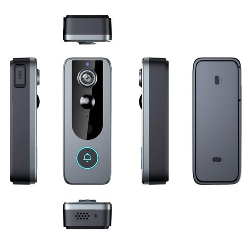 GuardianBell Pro – Smart WiFi Doorbell & Security Cam in One,Doorbell Camera Wireless,Live View and Two-Way Audio,Auto Snapshots and Local Recordings (Black)