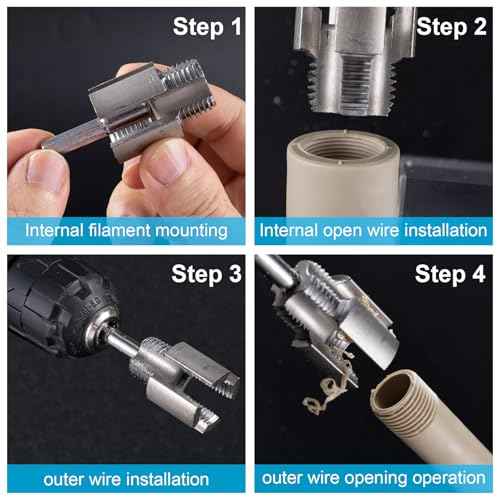 2 Pcs PVC Pipe Threader, Pipe Threading Tool, Integrated Internal & External Pipe Threading Tool, Pipe Thread Cutting Tool, Pipe Threading Tool for PVC (1/2"+3/4"£©