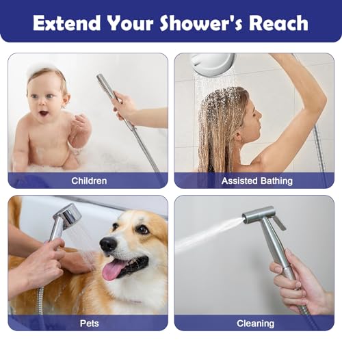 90 Inch Stainless Steel Shower Hose - Brushed Nickel Finish, Extra-Long Handheld Shower Replacement, Rivix