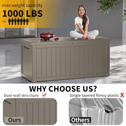 270 Gallon Waterproof Outdoor Storage Box for Patio, Garden & Pool Gear