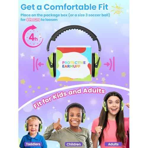 Ear Muffs for Noise Reduction: 27.4SNR Noise Cancelling Headphones for Kids Adults, EM100 Adjustable Hearing Protection Earmuffs for Monster Jam, Autism Sensory, Concerts, Fireworks