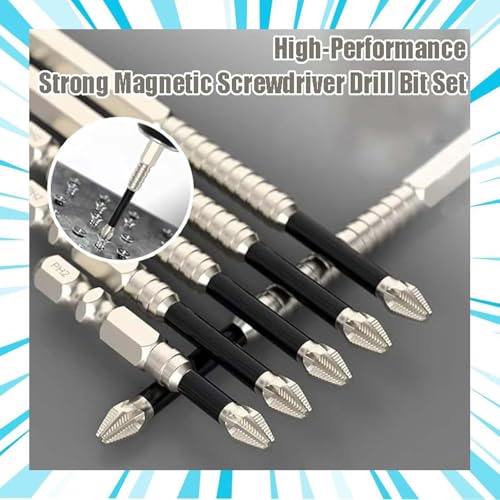 High Magnetic Screwdriver Drill Bit,k5 Impact Resistant Non Slip bit,Strong Magnetic Durability Screwdriver Drill Bit Set, Anti Slip Magnetic Electric Screwdriver Set (1PCS)