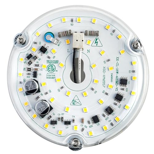 Ledytech 4 Inch White LED Retrofit Light Kit for Ceiling Fans 18W 6000K 2200LM Dimmable ETL