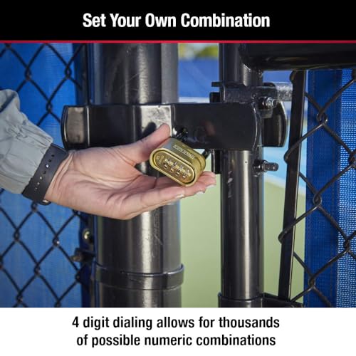 Master Lock 175D Combination Padlock 2-Inch Brass Gate Lock 4-Digit Pack