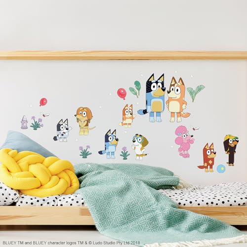 RoomMates Bluey Family & Friends Peel and Stick Wall Decals - Nursery & Kids Room Decor