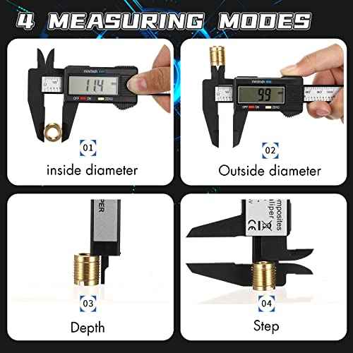 Electronic Digital Calipers, inch and Millimeter Conversion,LCD Screen displays 0-6" Caliper Measuring Tool, Automatic Shutdown, Suitable for DIY/Jewelry Measurement (New150mm Black Plastic)