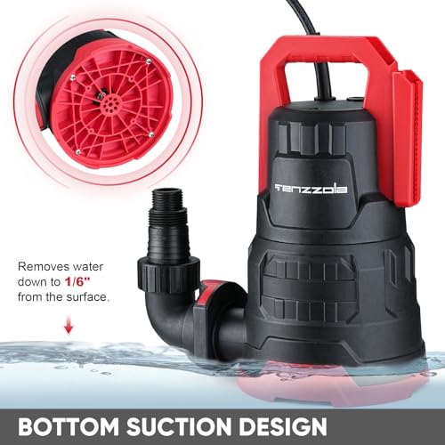 Tenzzola 1 HP Submersible Utility Water Pump for Pool Basement Garden Drainage