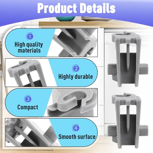 MEG64438801 2Pcs Dishwasher Rack Fixing Clips Compatible with LG & More