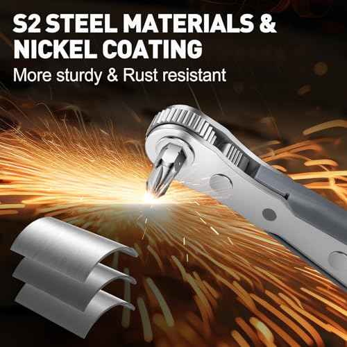 30in1 Right Angle Screwdriver, 36-Tooth Mini Ratchet Wrench, Angle Screwdriver for Tight Spaces, Low Profile Offset screwdrivers, Magnetic Ratchet Screwdrivers Repair Tool