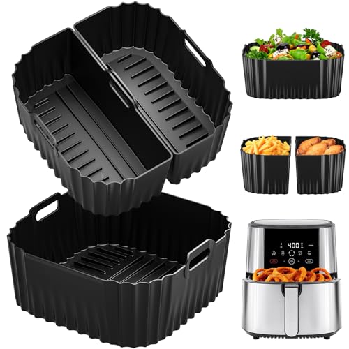 Air Fryer Silicone Liners Square 8-10QT 3-Pack for Chefman 8QT - HOMELYLIFE